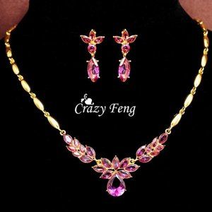 Fashion Gold Plated Flower Jewelry Set